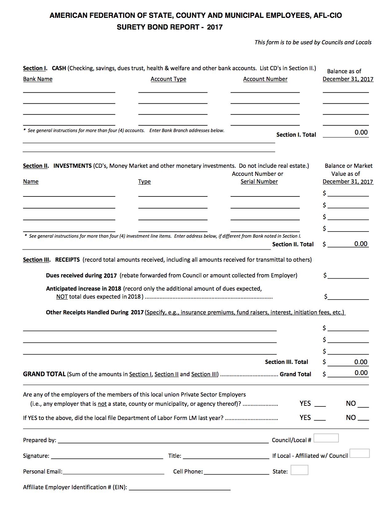 surety bond form