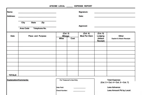Expense Report – Mileage